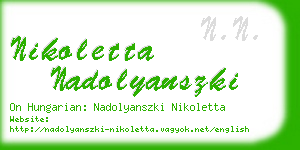 nikoletta nadolyanszki business card